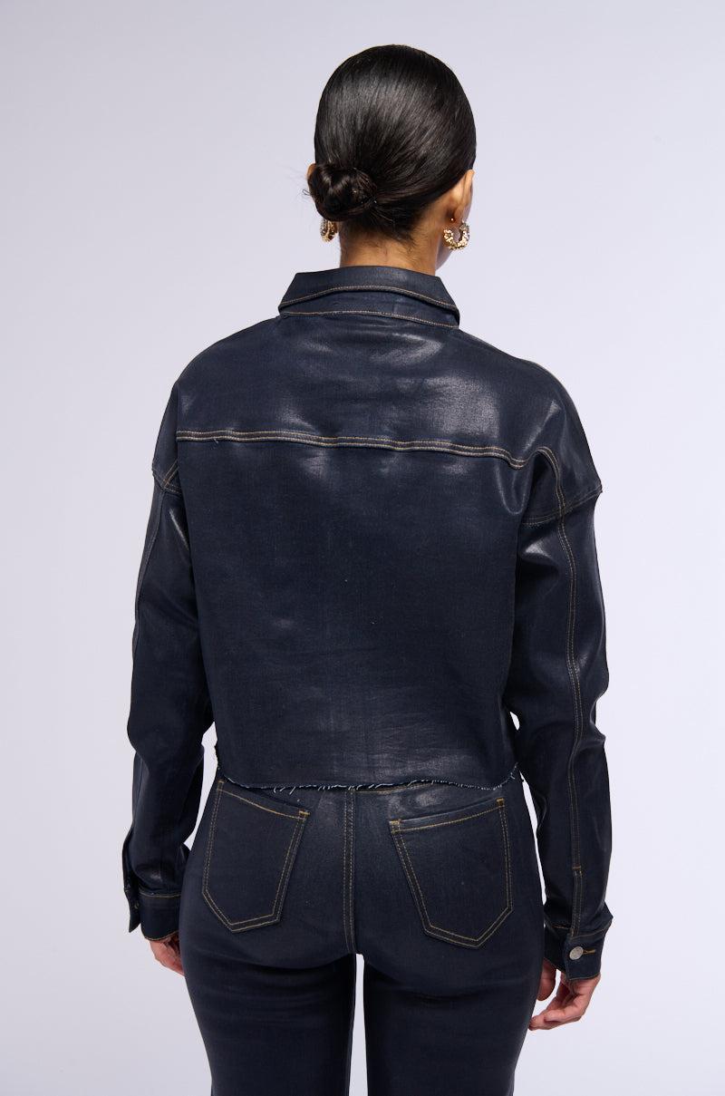 AFTER DARK DENIM BUTTON UP TOP Product Image