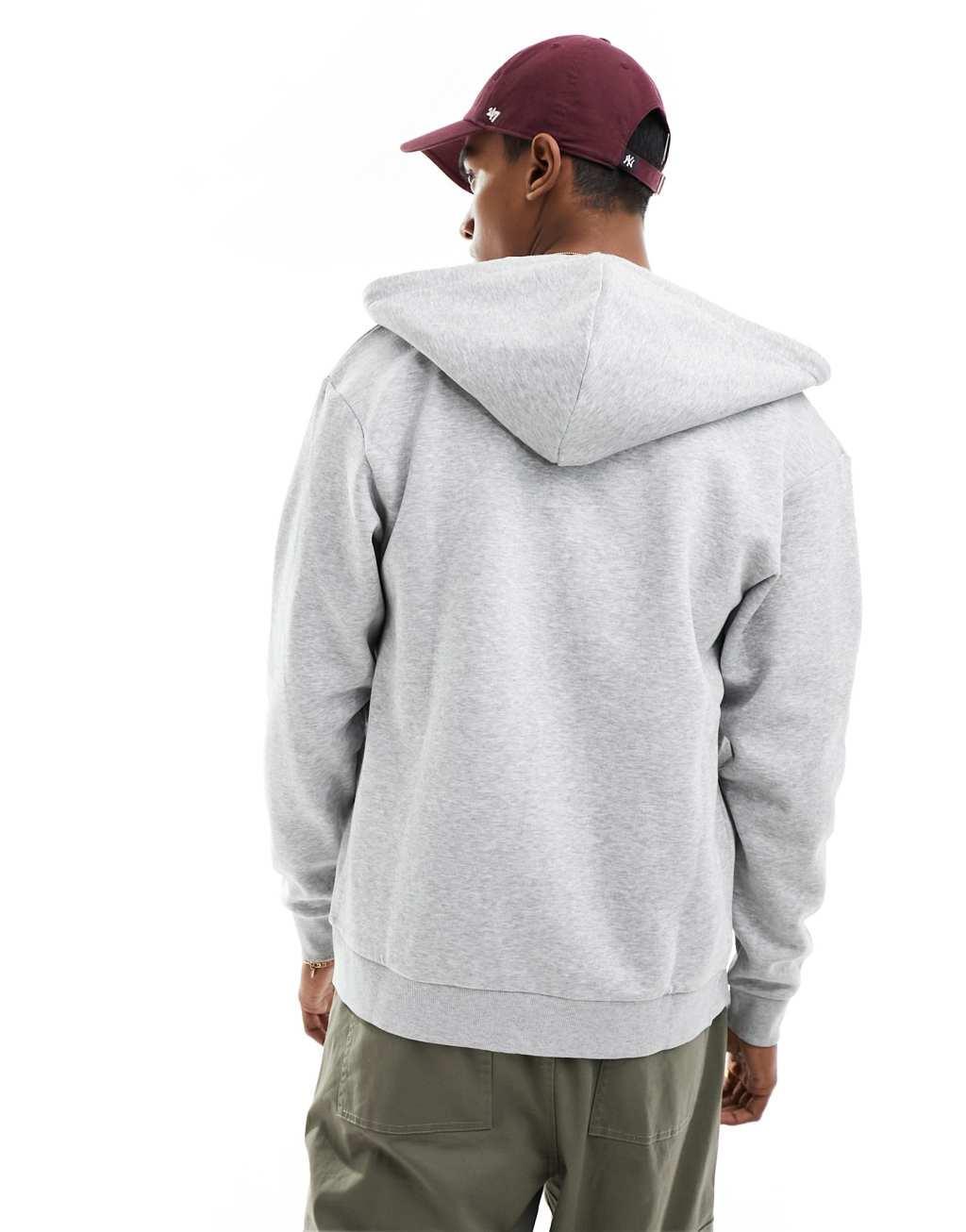 Jack & Jones zip up hoodie in light gray heather Product Image