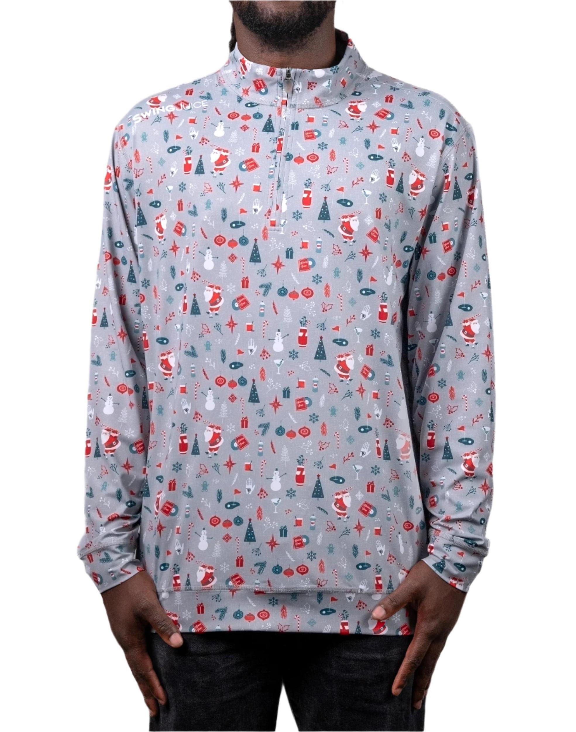 SwingJuice Golf Swingin' Retro Santa Men's Quarter Zip Product Image