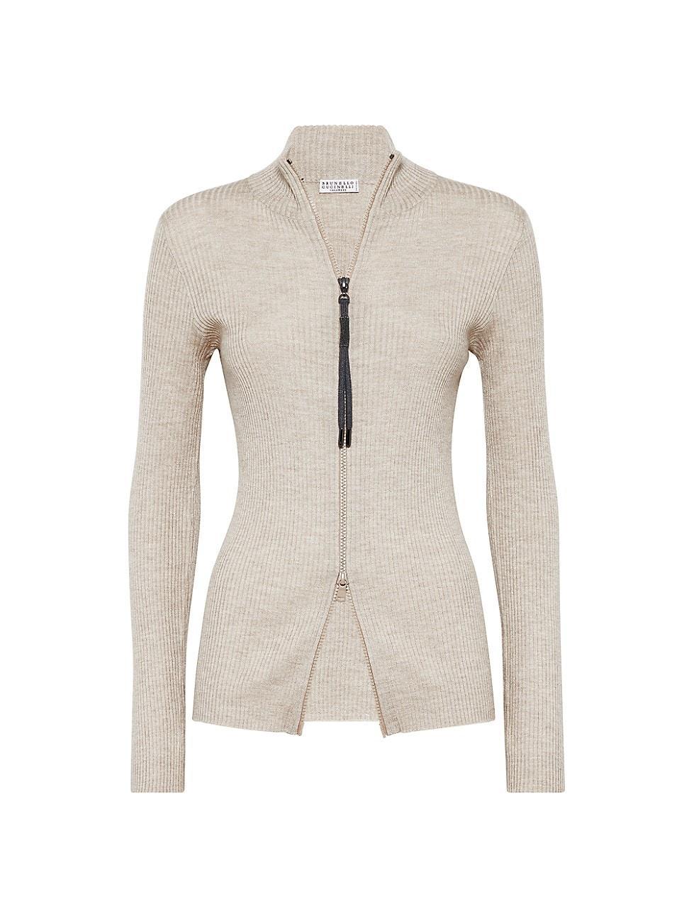 Womens Sparkling Cashmere and Silk Cardigan Product Image