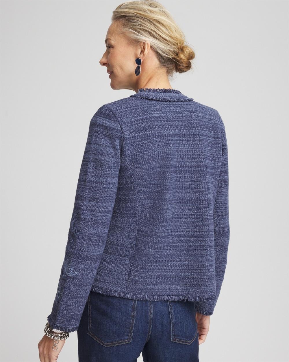 Embroidered Denim Cardigan Product Image