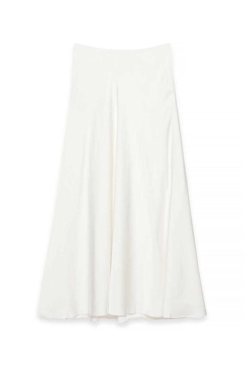 Mid Waist Maxi Satin Skirt Product Image
