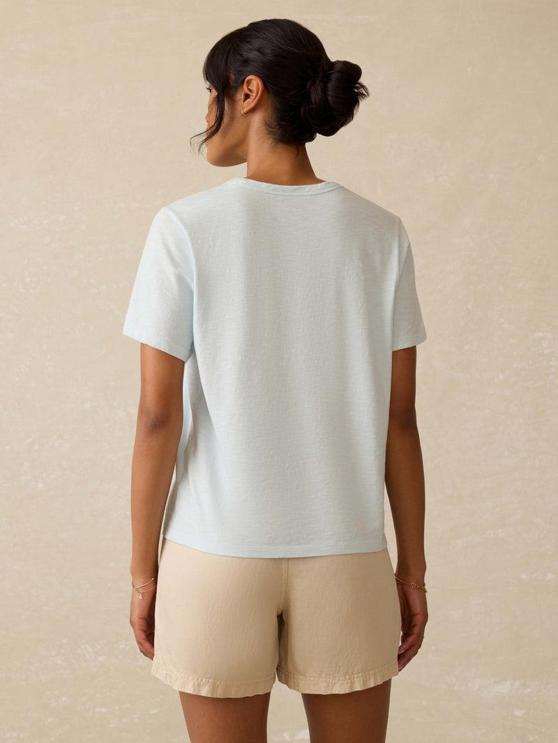 Sunwashed Regenerative Cotton Essential Tee - Sky Product Image