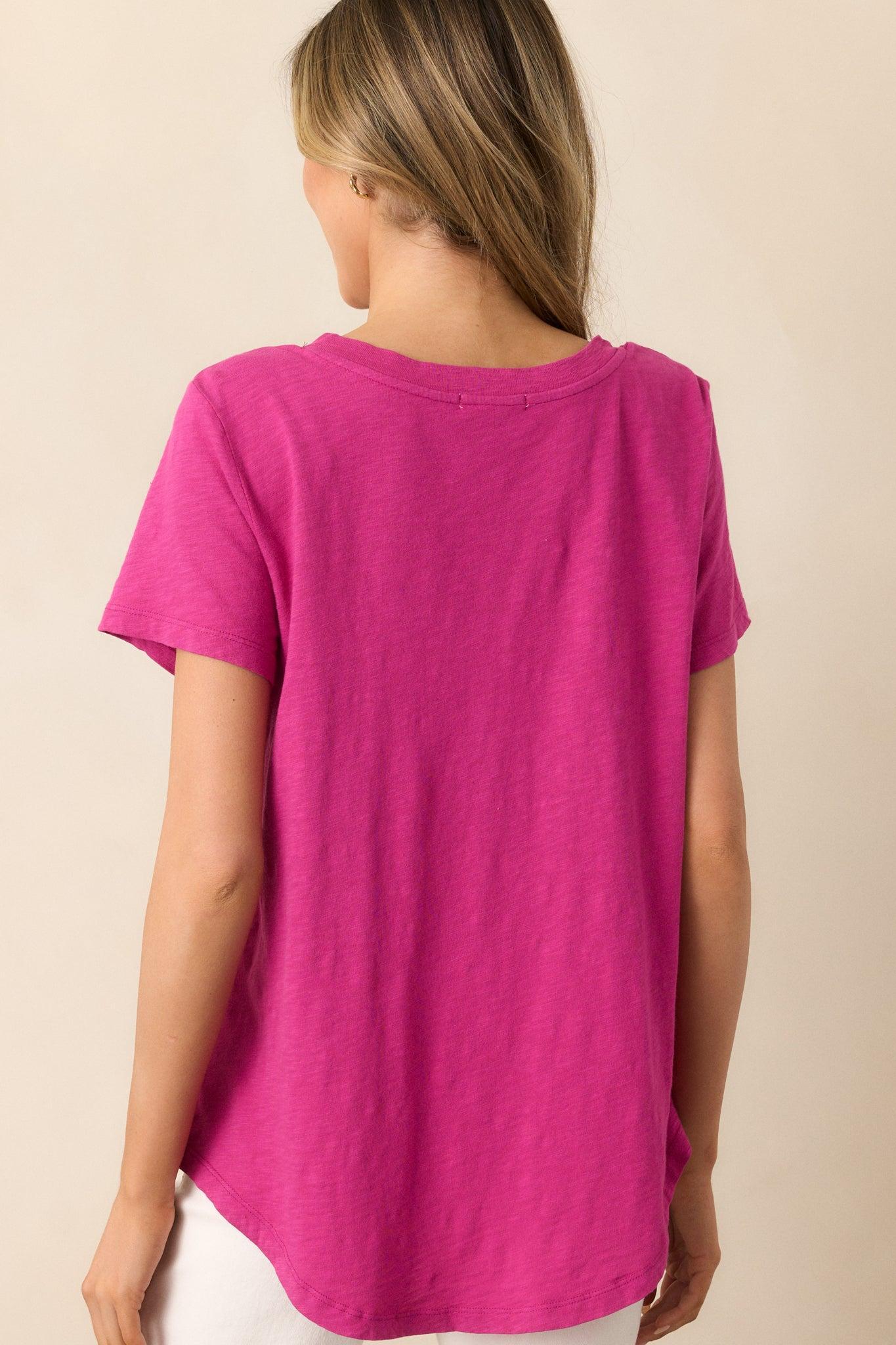 Z Supply Magenta Asher V-Neck Tee Product Image