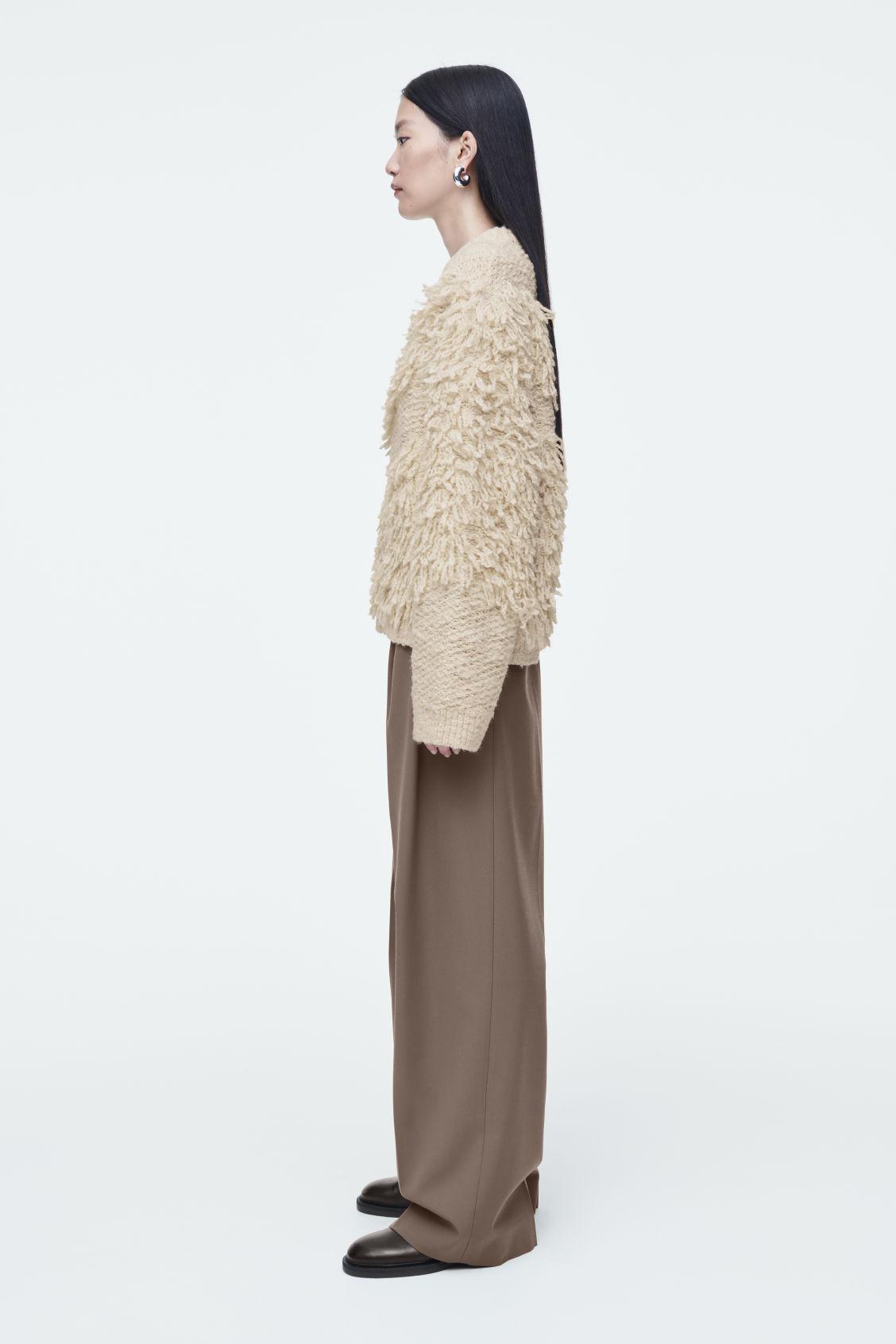 TEXTURED LOOP-KNIT WOOL SWEATER Product Image