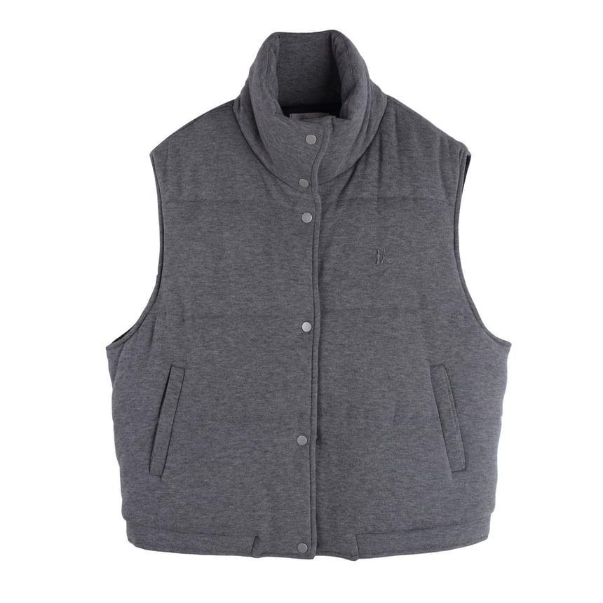 Plus Size Letter Embroidered Single-Breasted Vest / Round Neck Sweatshirt / Drawstring Waist Harem Pants / Set Product Image