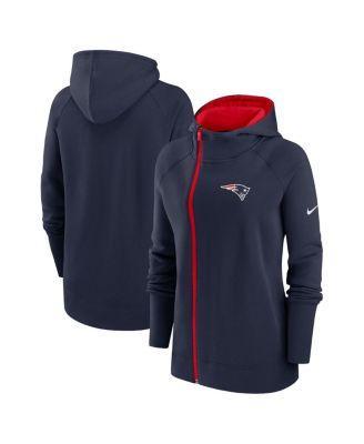 Womens Nike New England Patriots Asymmetrical Raglan Full-Zip Hoodie Blue Product Image