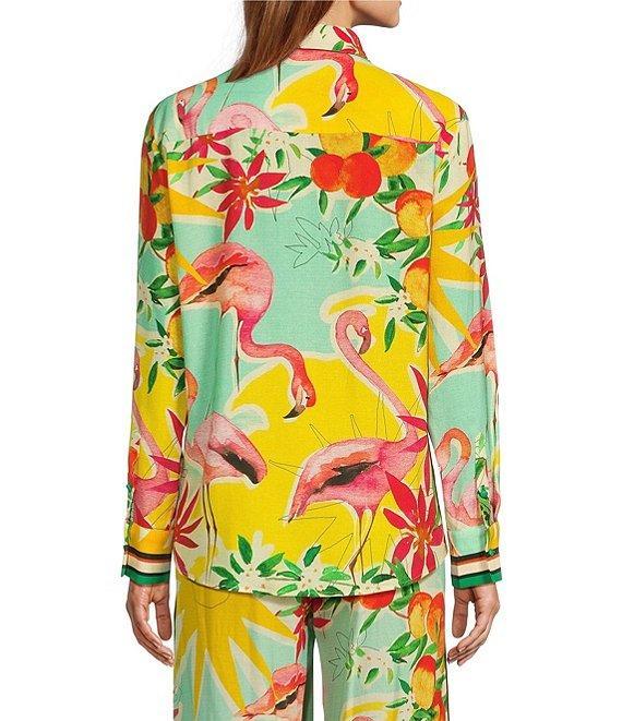 Antonio Melani Collins Tropical Fruit Print Coordinating Linen Wide Leg Pants Product Image