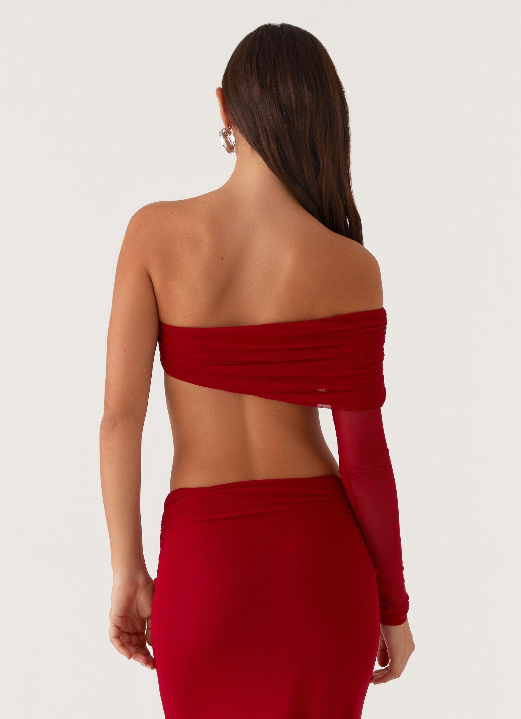 Luella One Shoulder Top - Red Product Image
