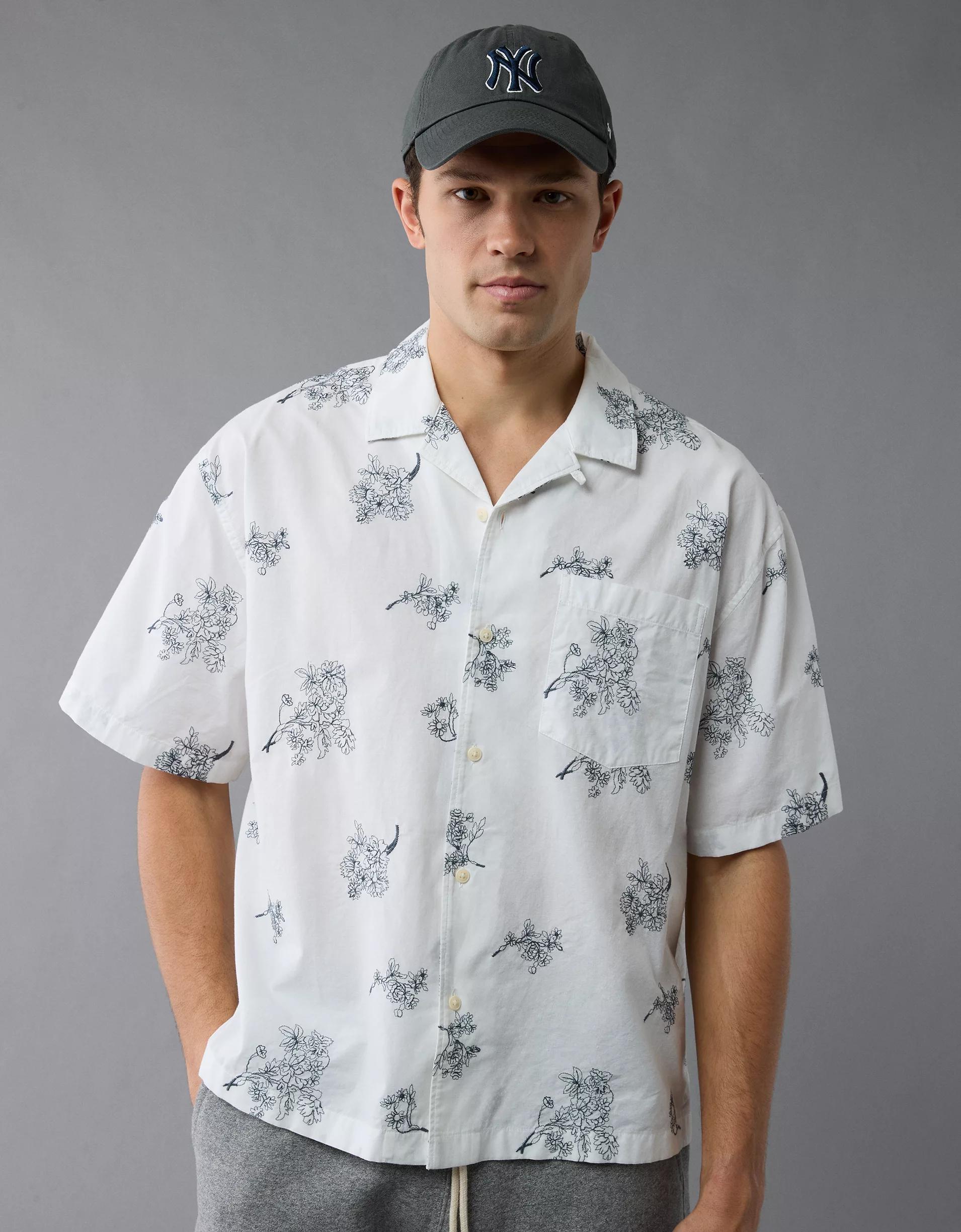 AE Poolside Floral Button-Up Shirt Product Image