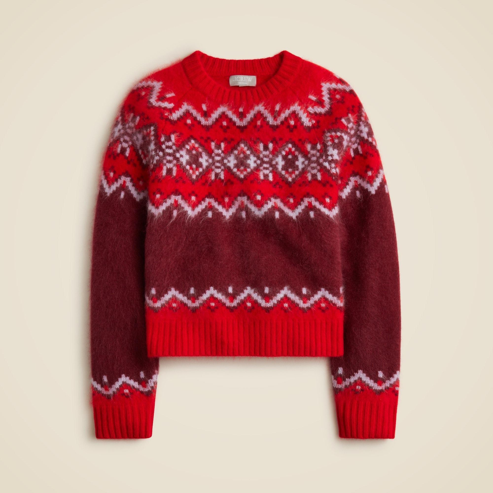 Brushed cashmere Fair Isle sweater Product Image