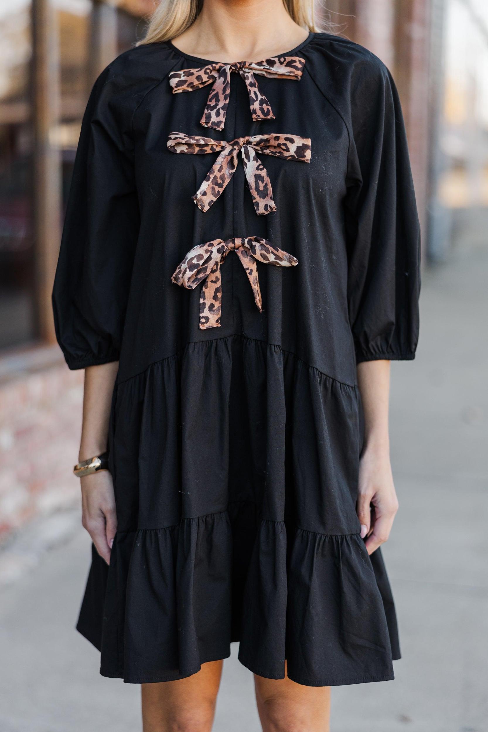 Right On Track Black Bow Dress Female Product Image