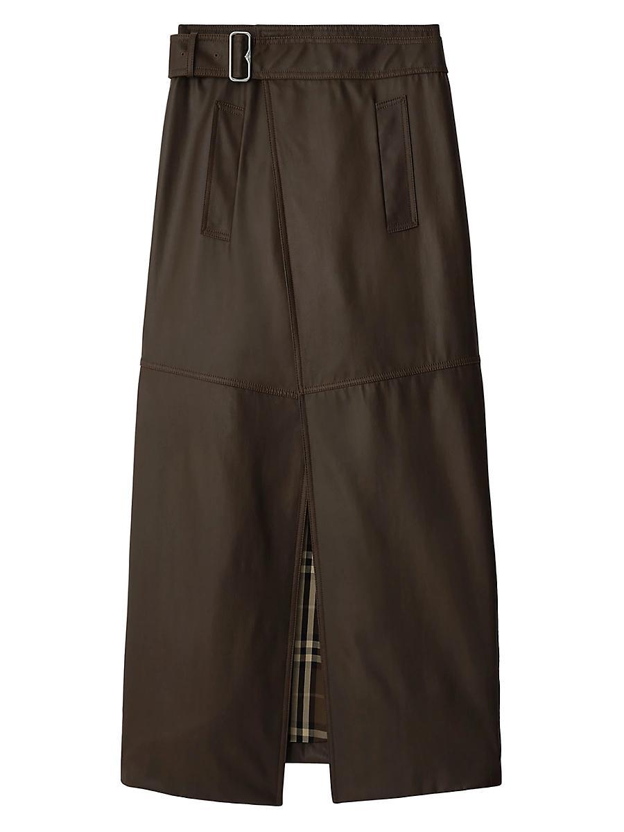 Womens Buckled Wool-Blend Twill Maxi Skirt Product Image