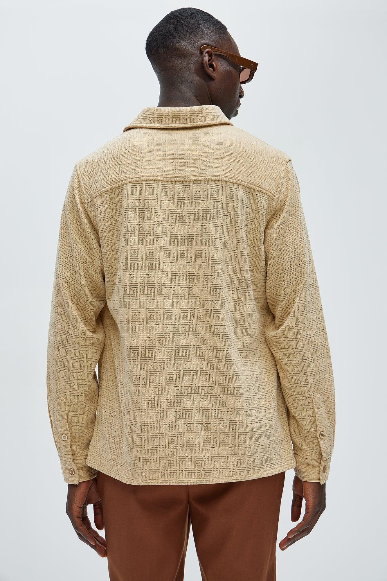 No Accident Textured Shirt - Tan Product Image