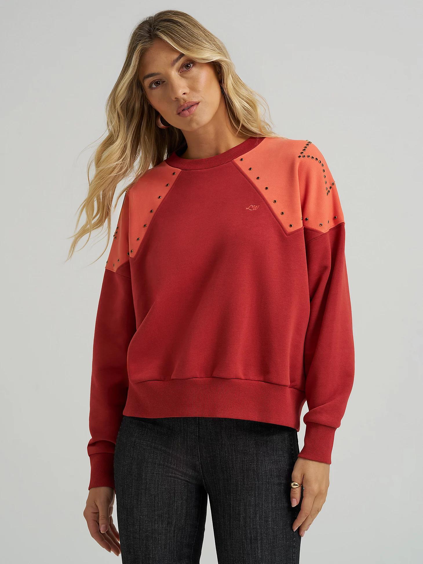 Wrangler x Lainey Wilson Studded Star Crewneck Pullover | Women's JACKETS & OUTERWEAR | Wrangler® Product Image