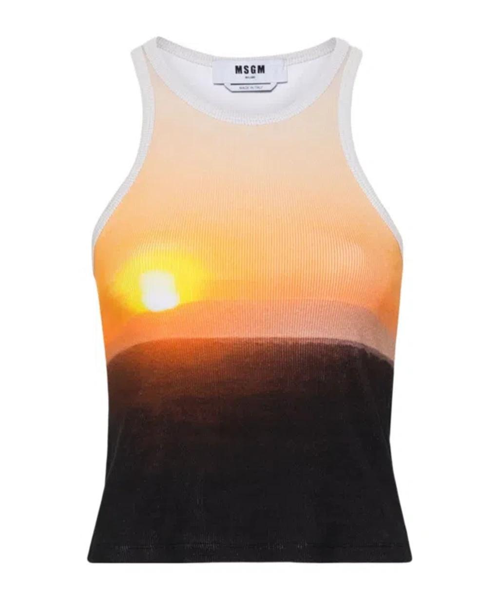 MSGM Embroidered-logo Top In Multicolor Product Image