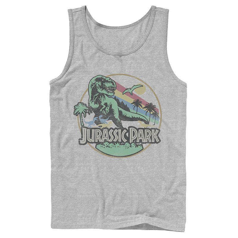 Men's Jurassic Park Retro Circle Tank Top, Size: Large, White Product Image