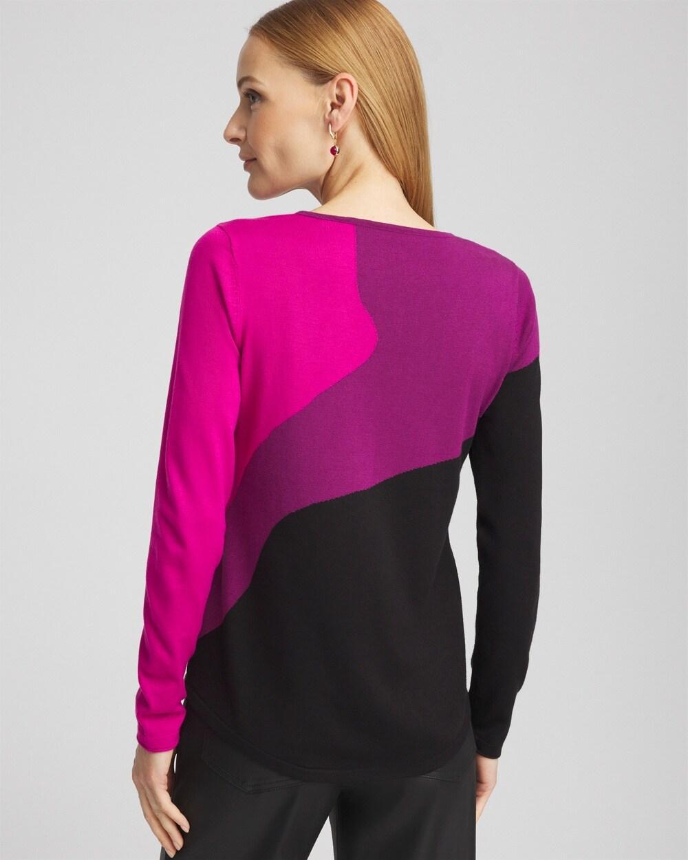 Colorblock V-neck Pullover Sweater Product Image
