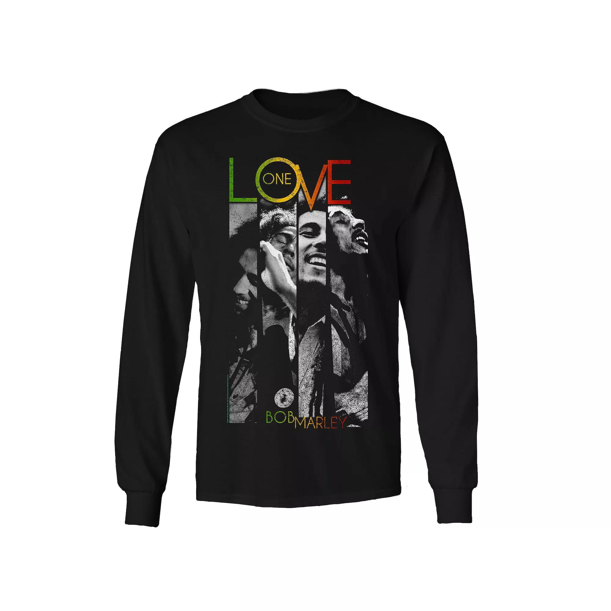Men's Bob Marley One Love Stripes Long Sleeve Tee, Size: XXL, Black Product Image