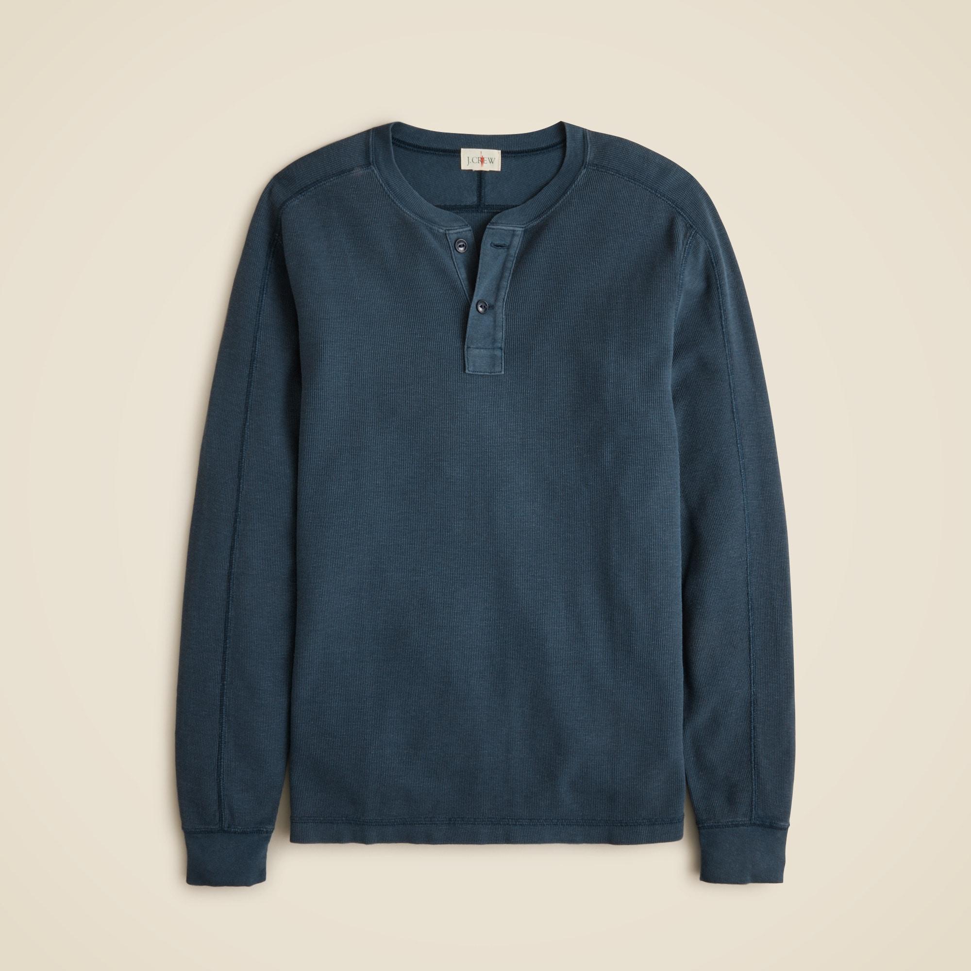 Linen-cotton blend henley Product Image