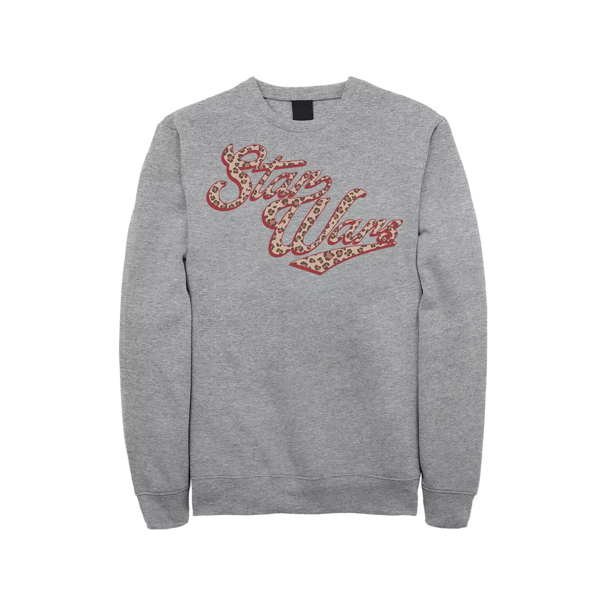 Men's Star Wars Cursive Cheetah Fill Logo Sweatshirt, Size: 3XL, Athletic Grey Product Image