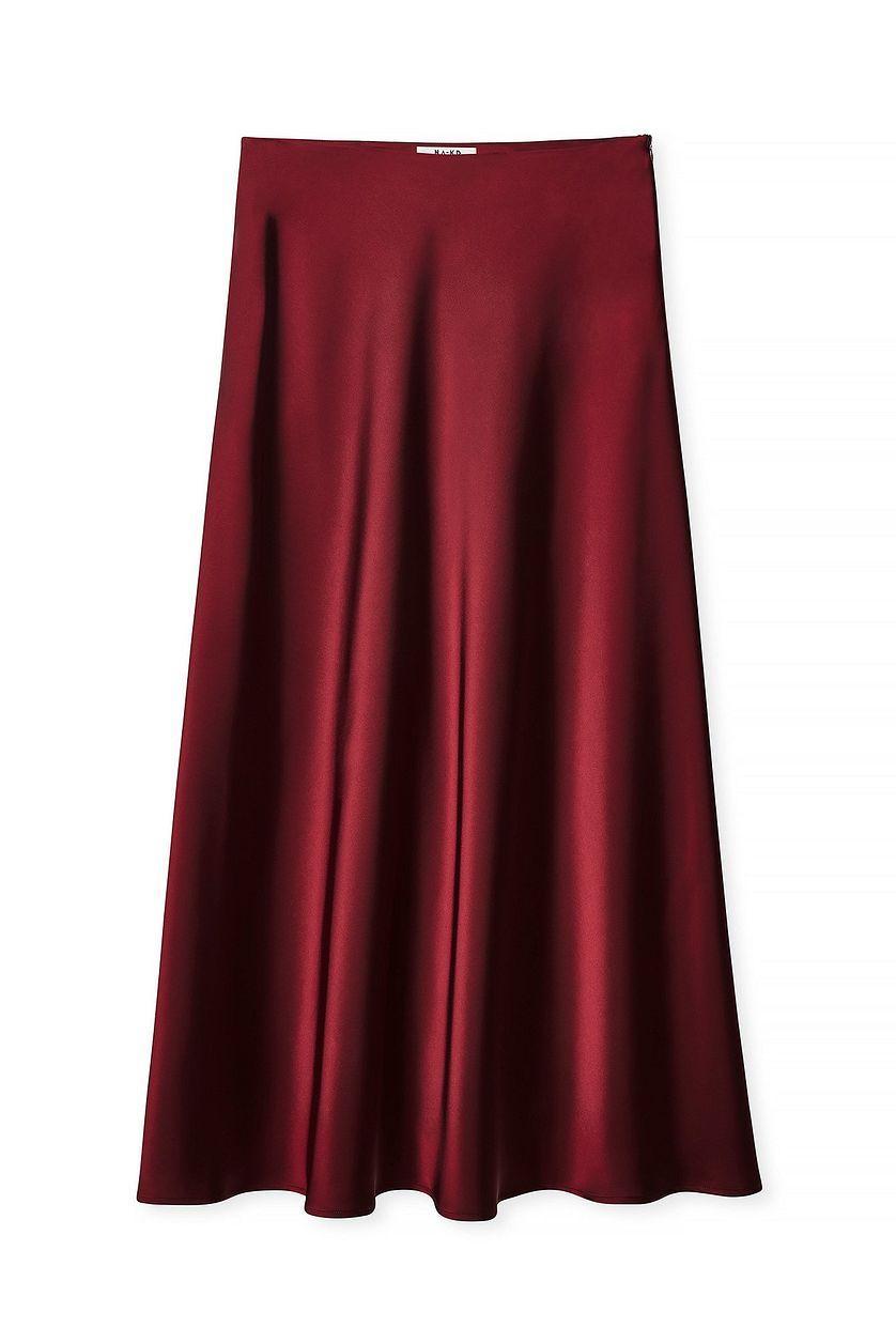 Mid Waist Maxi Satin Skirt Product Image