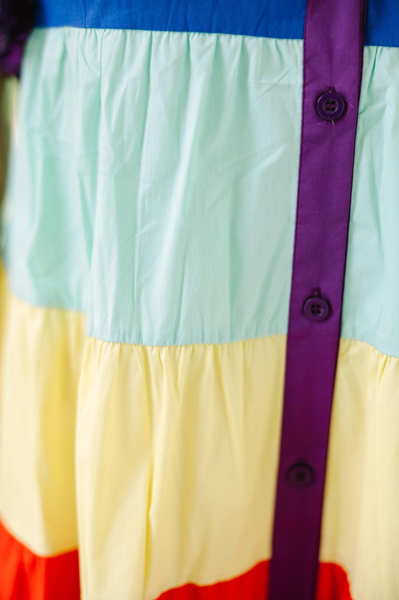 Stay Right There Purple Colorblock Babydoll Dress Female Product Image
