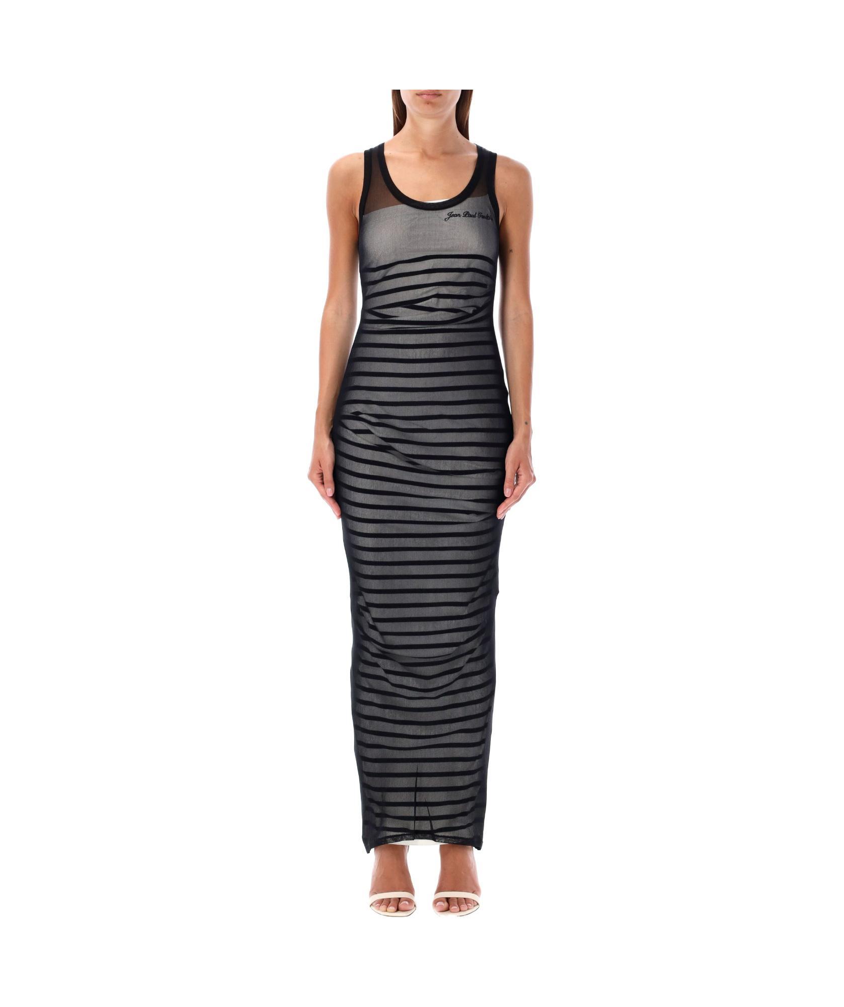Black & Navy 'The Bi-Material Marinière' Maxi Dress Product Image
