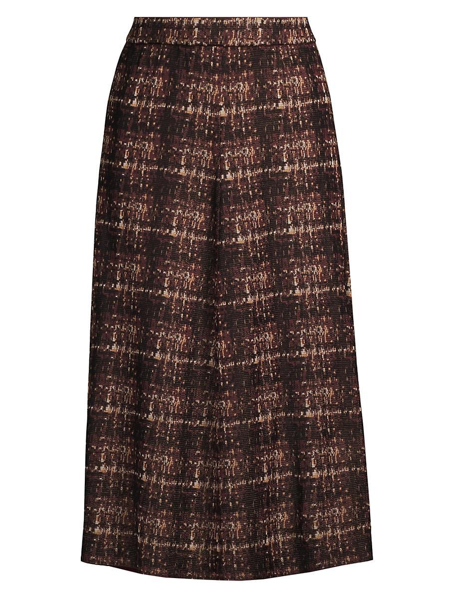Womens Plaid A-Line Midi Skirt Product Image