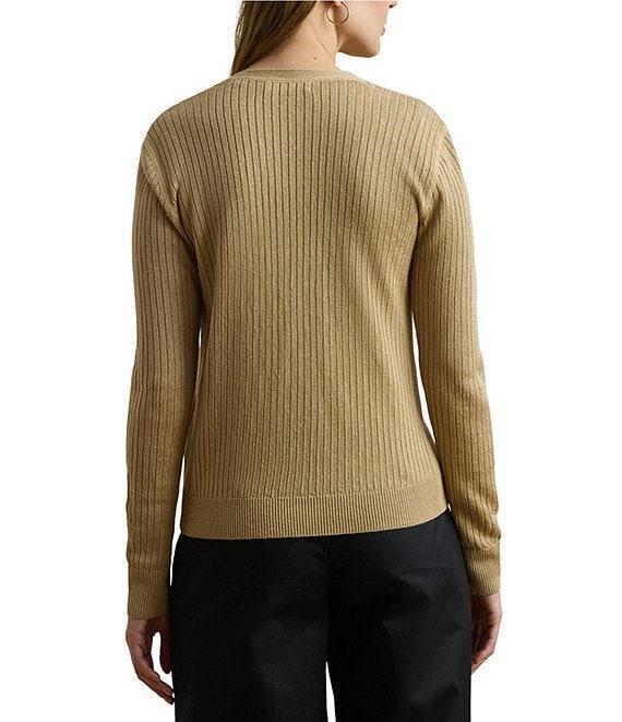 Lauren Ralph Lauren Coordinating Ribbed Knit V-Neck Long Sleeve Cardigan Product Image