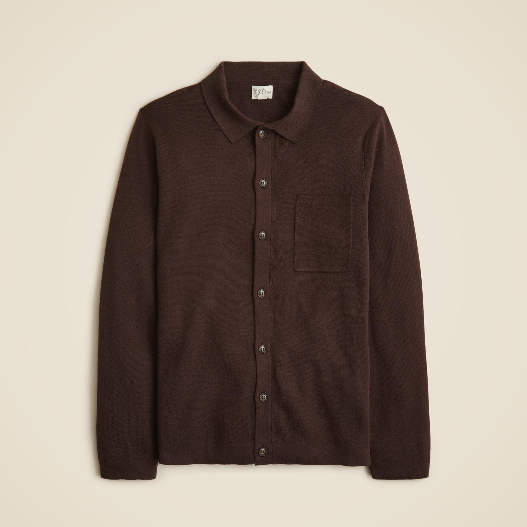Milano-stitch polo cardigan sweater Product Image