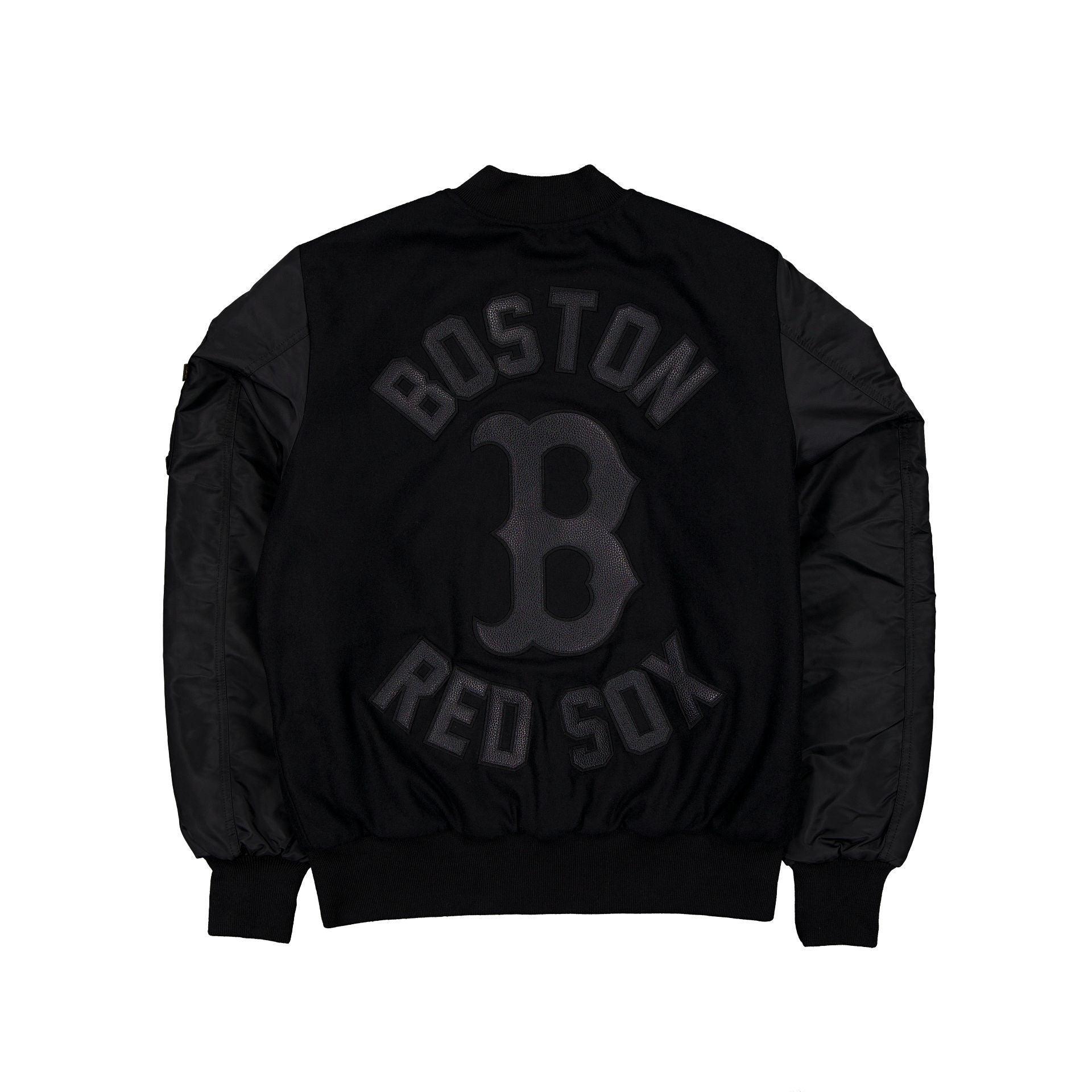 Alpha Industries x Boston Red Sox MA-1 Wool Varsity Jacket Black Male Product Image
