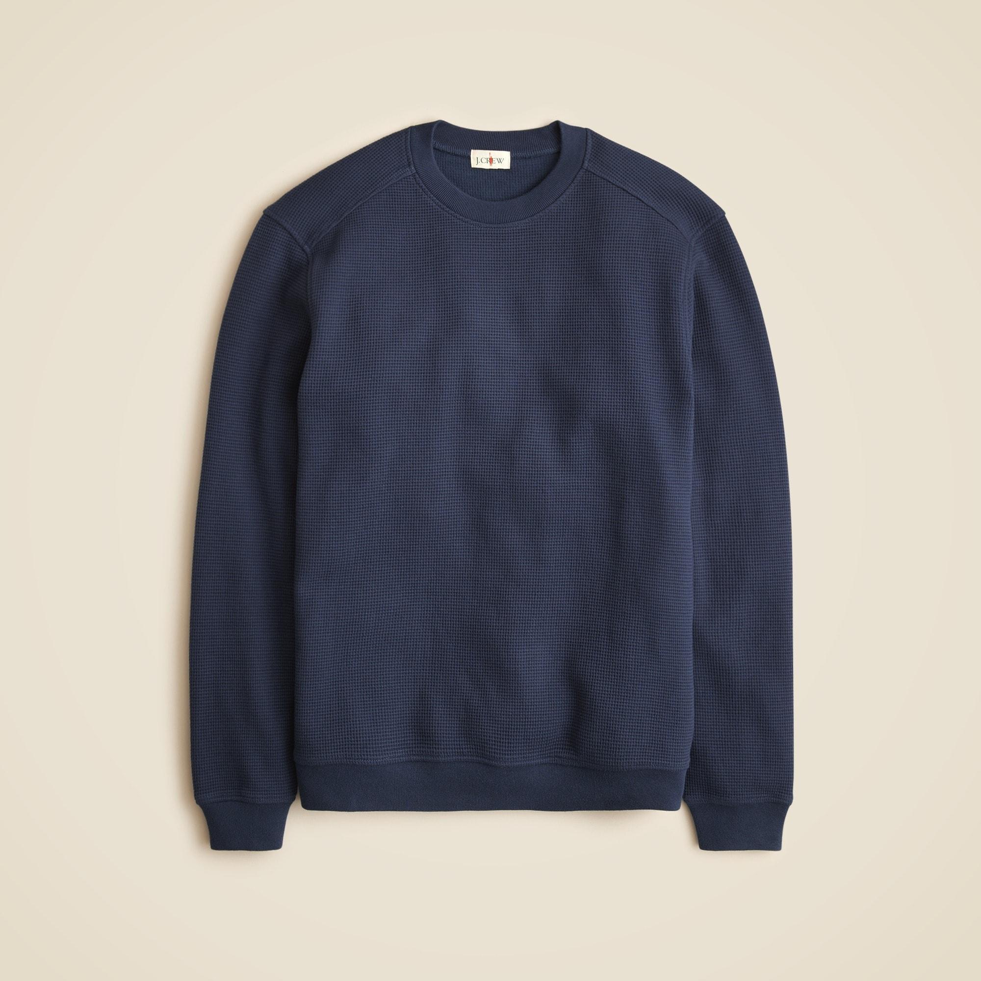 Long-sleeve brushed waffle-knit crewneck Product Image