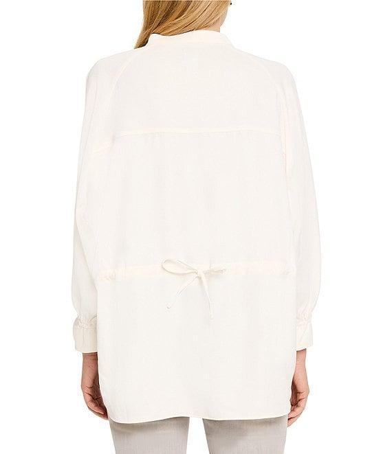 NIC + ZOE Breezy Split V-Neck Bracelet Sleeve Cinch Tie-Back Top Product Image