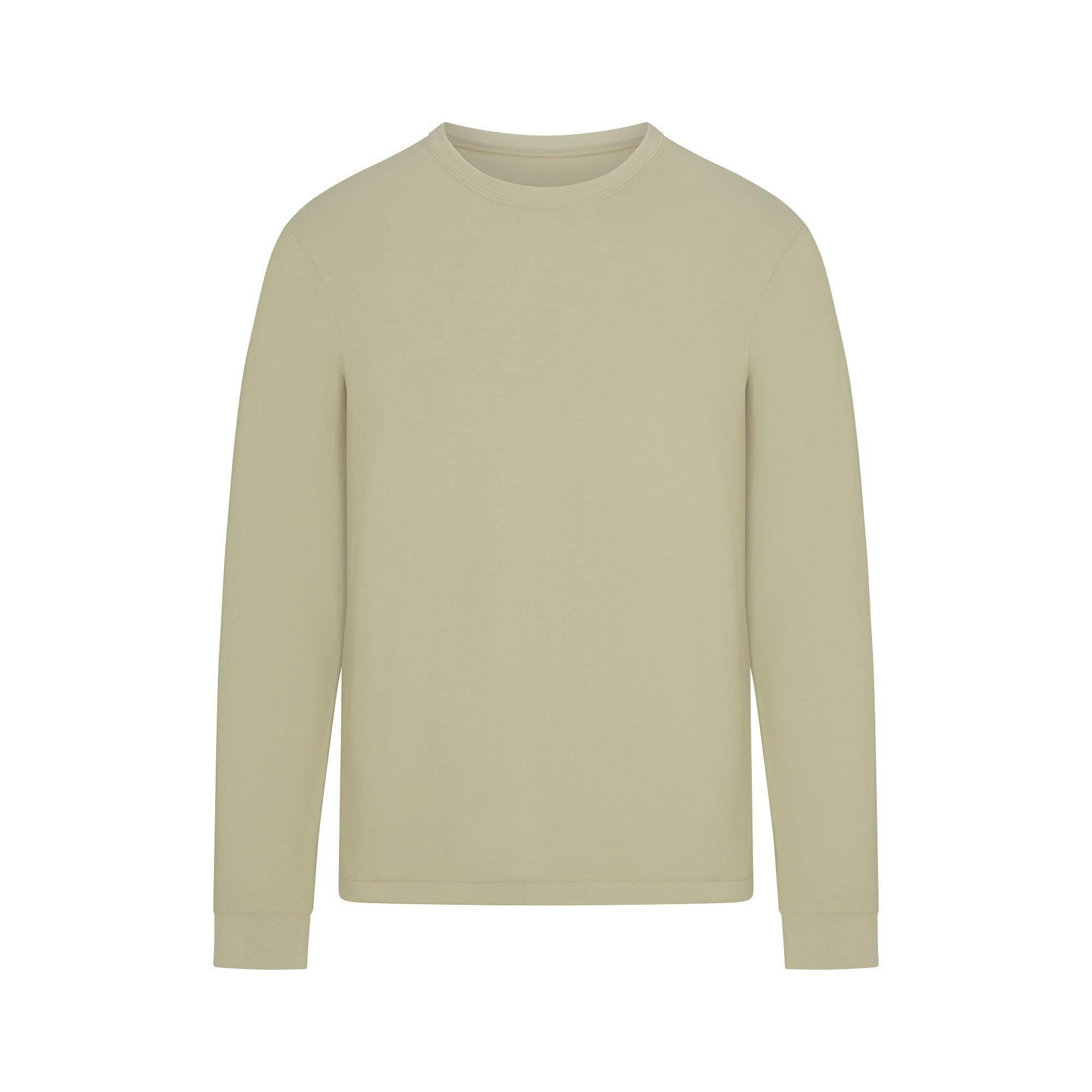 SKIMS COTTON MENS CLASSIC LONG SLEEVE T-SHIRT | PHOSPHORUS Product Image
