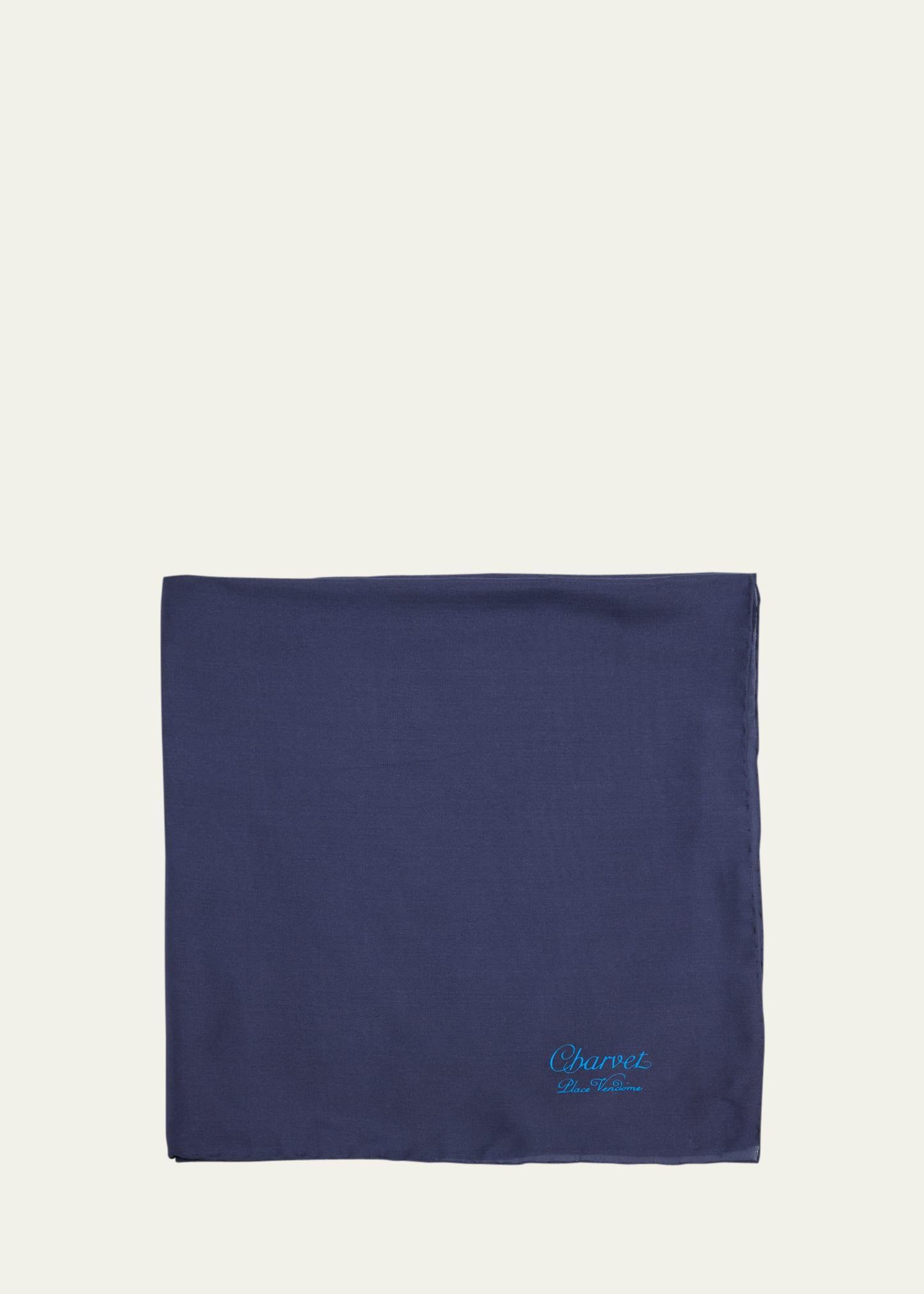 Men's Silk Logo-Print Pocket Square Product Image