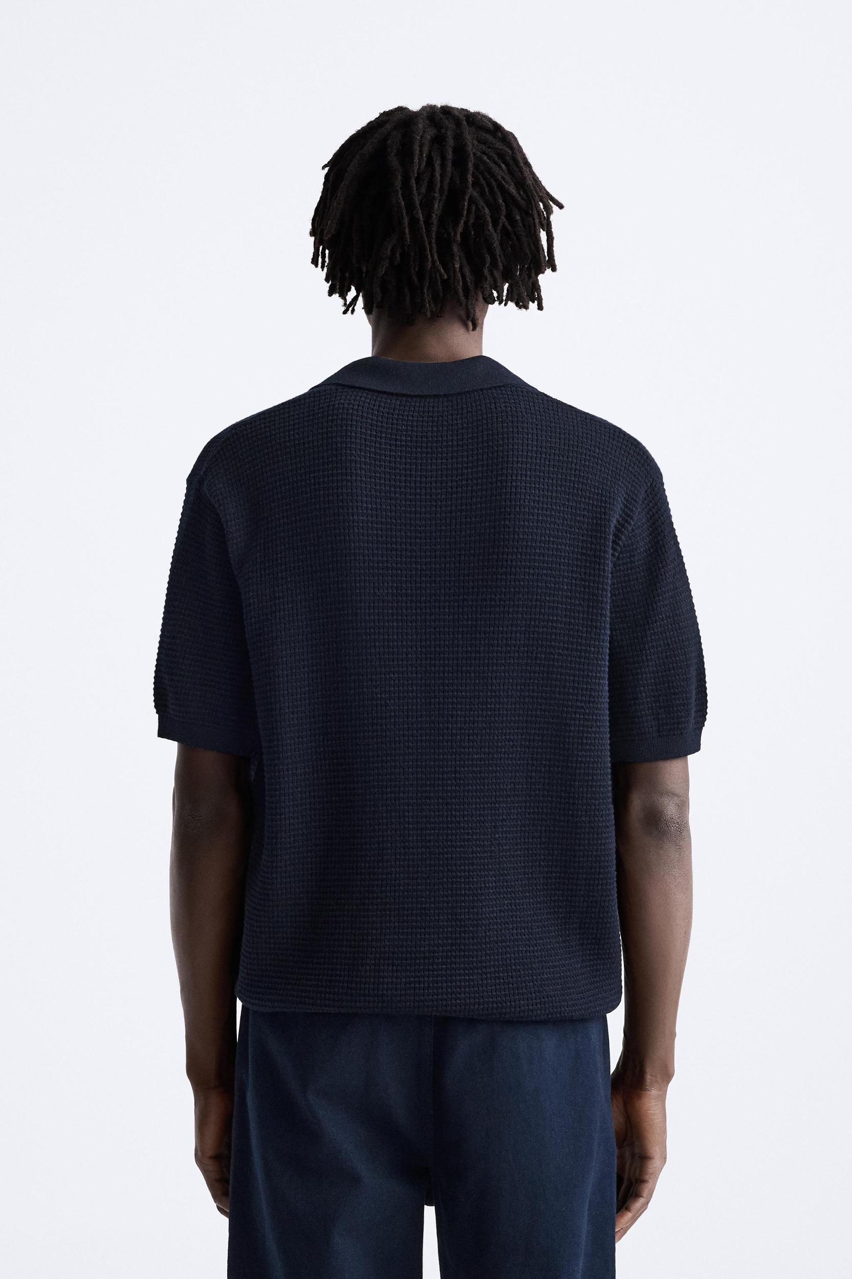 WAFFLE WEAVE KNIT POLO Product Image