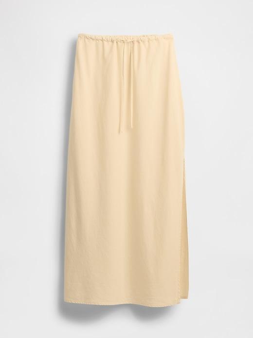 Linen-Blend Midi Skirt Product Image