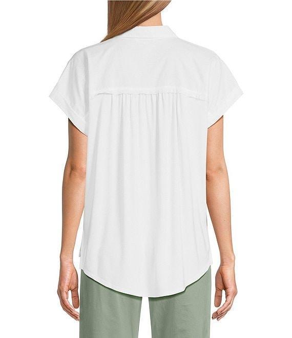 Tommy Bahama Kauai Hybrid Solid Stretch Jersey Camp Collar Short Sleeve Button Front Shirt Product Image