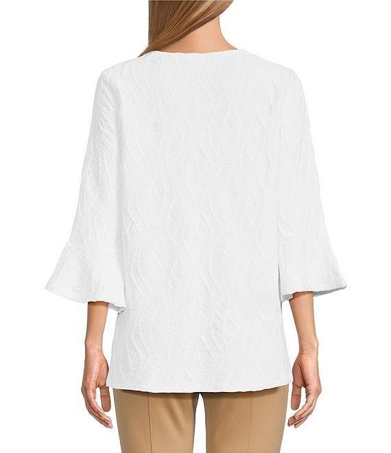 Slim Factor by Investments 3/4 Sleeve Ruffle Cuff Top Product Image