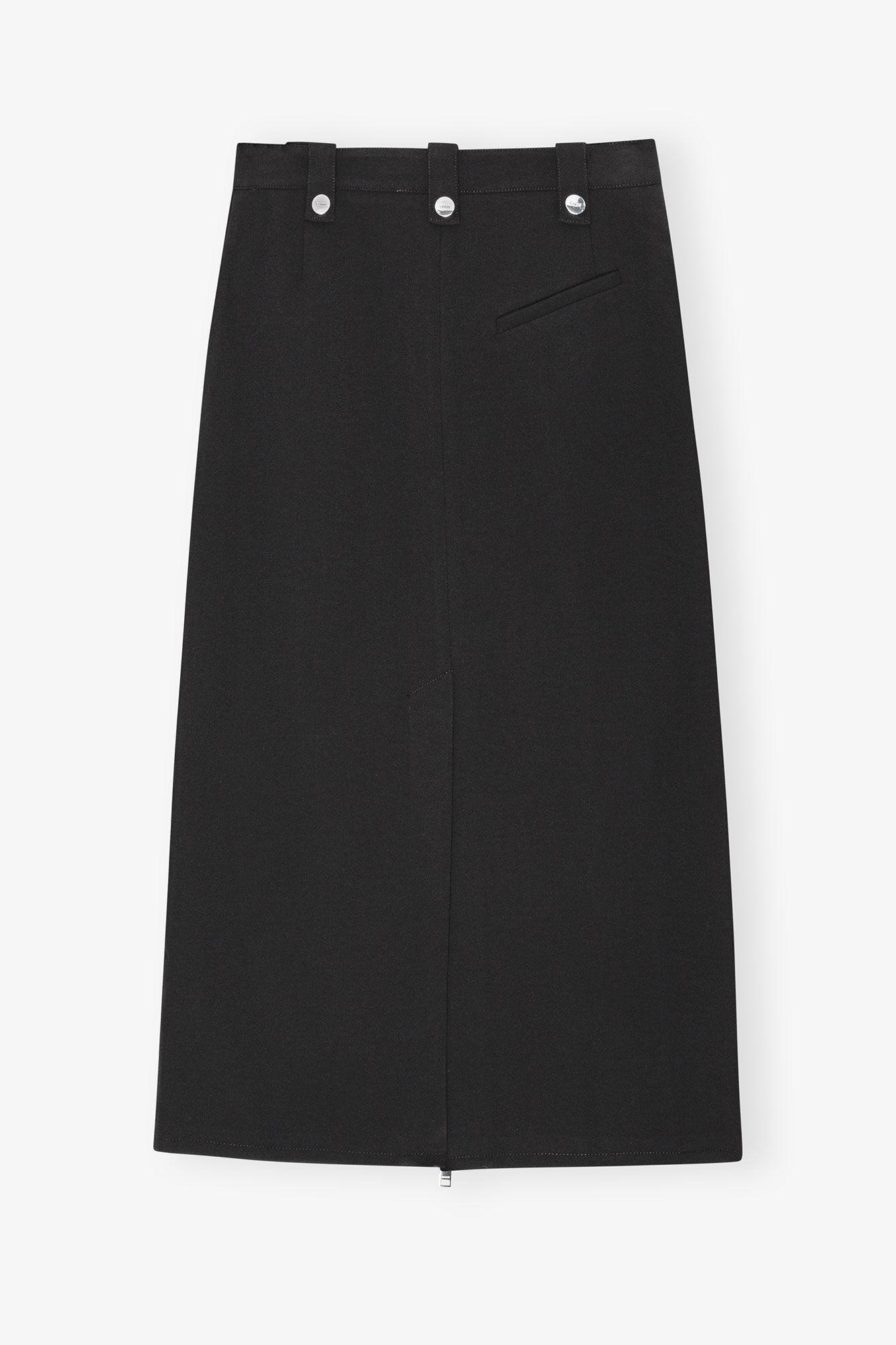Black Bonded Crepe Skirt Product Image