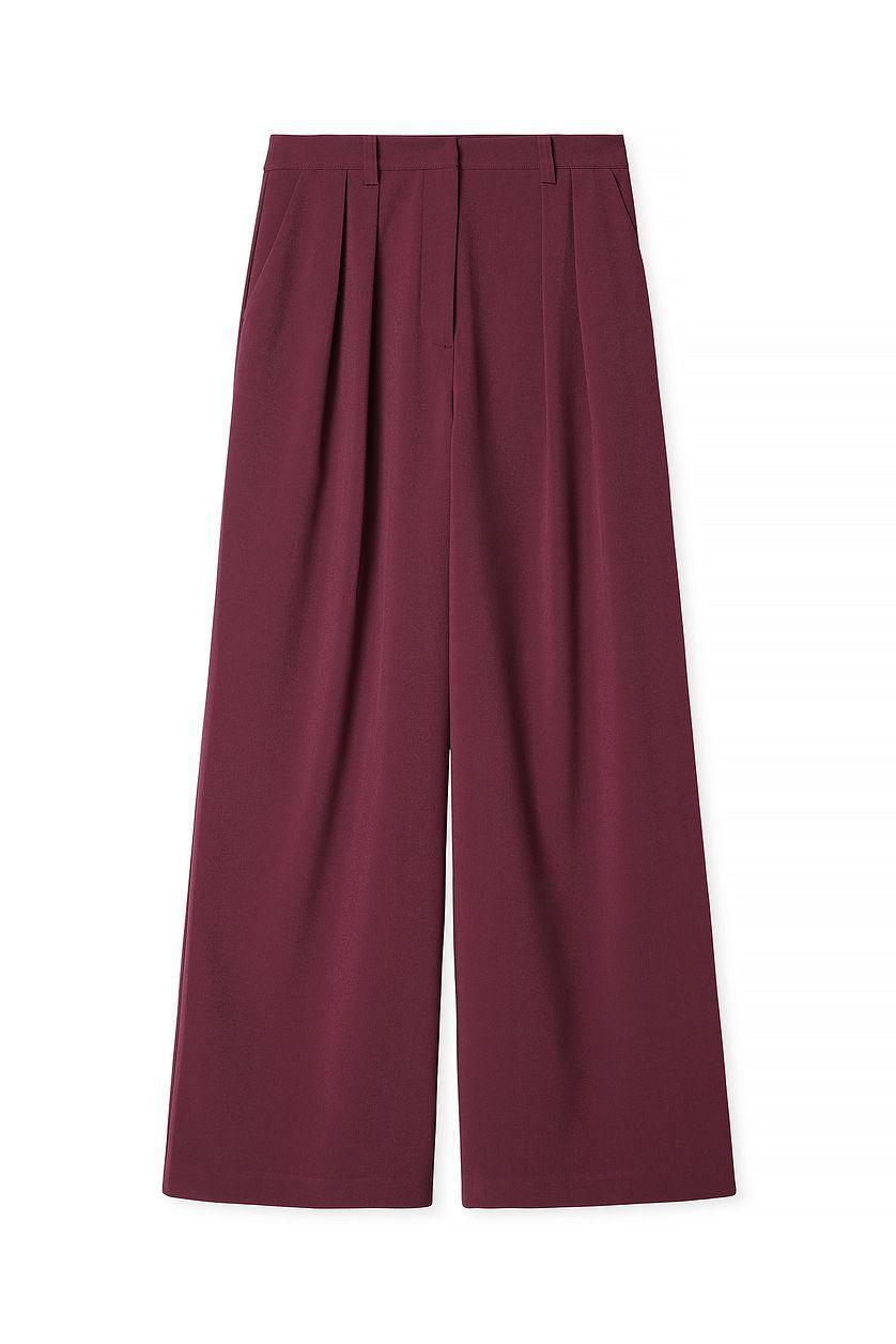 Wide Leg High Waist Suit Pants Product Image
