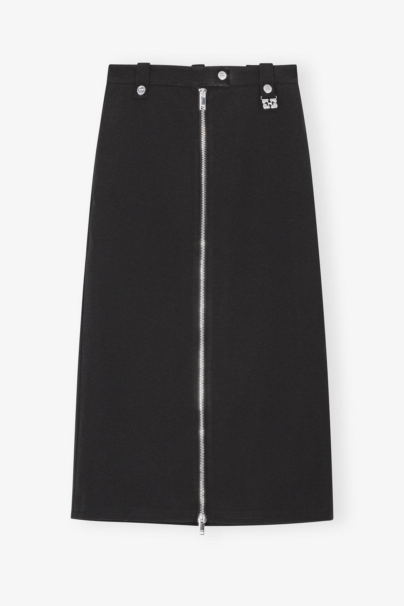 Black Bonded Crepe Skirt Product Image