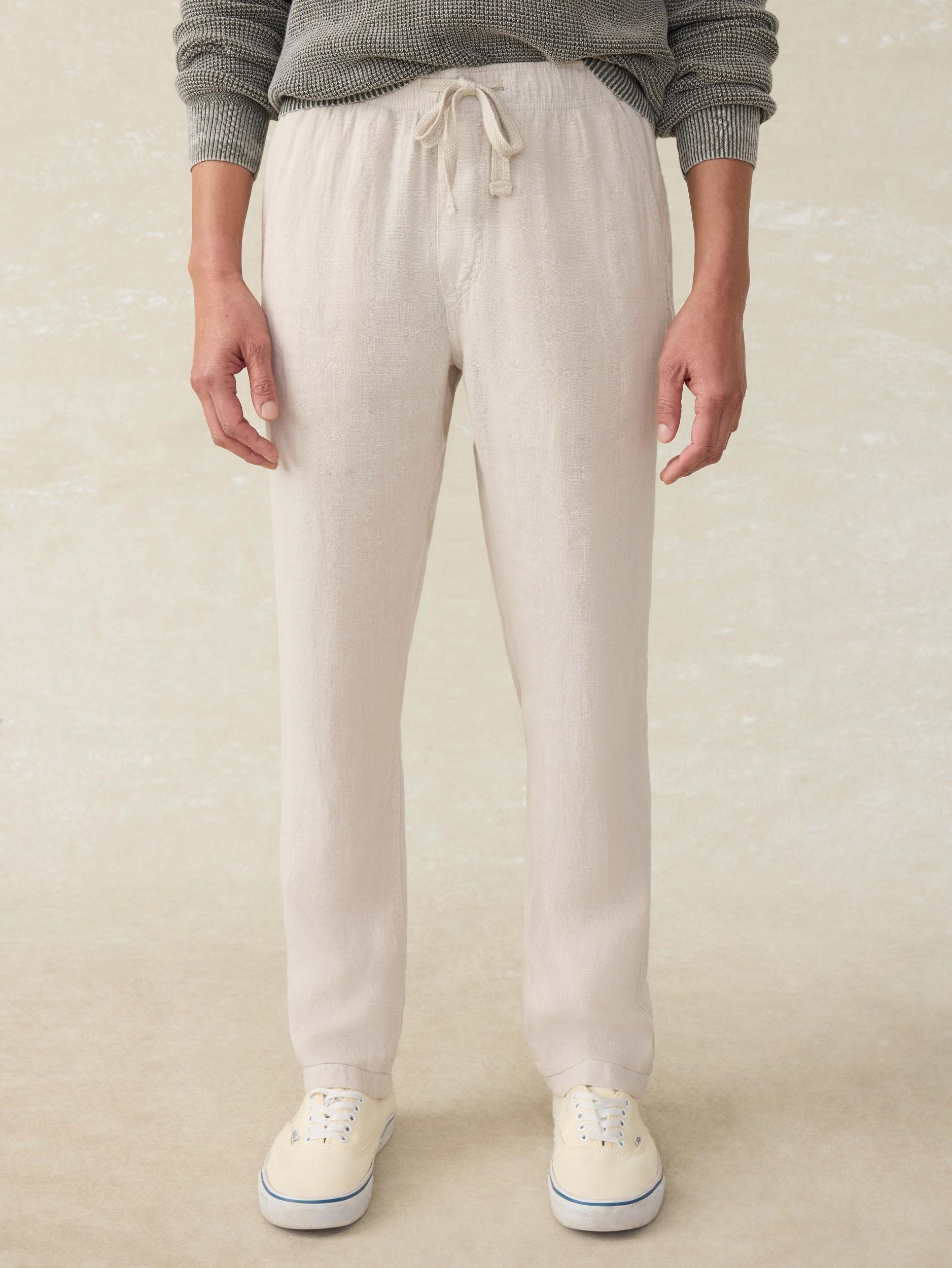 Linen Drawstring Pant - Weathered Sand Male Product Image