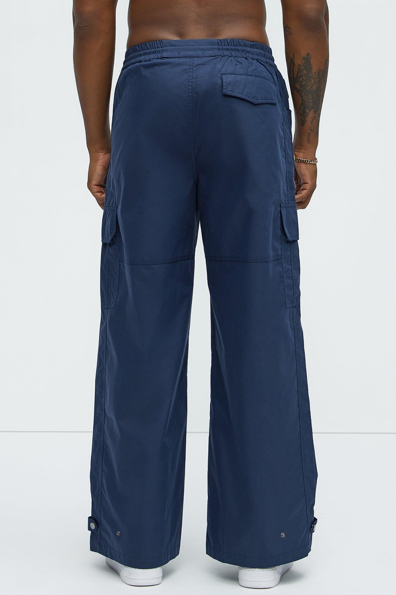 At The Time Baggy Cargo Pants - Navy Product Image