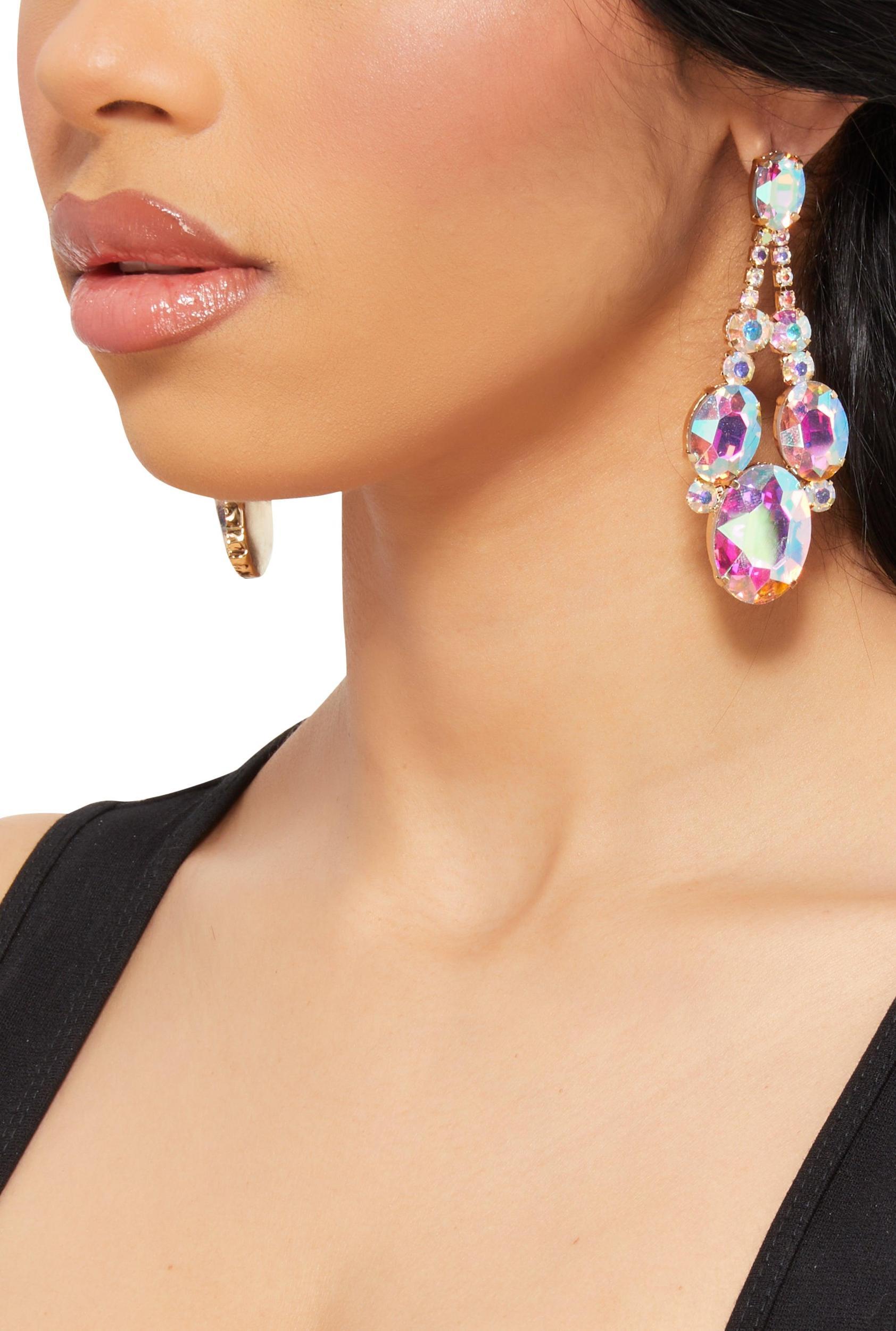 Womens Cubic Zirconia Chandelier Earrings Product Image