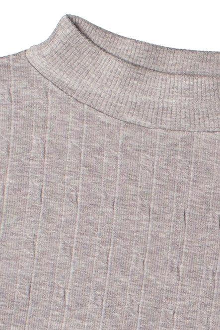 Cable Knit Mock Neck Crop Top Product Image