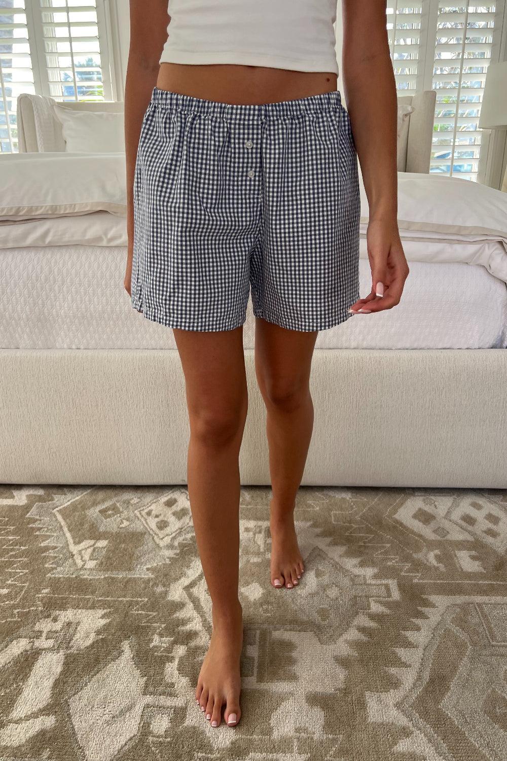 Keira Long Gingham Boxer Shorts Product Image