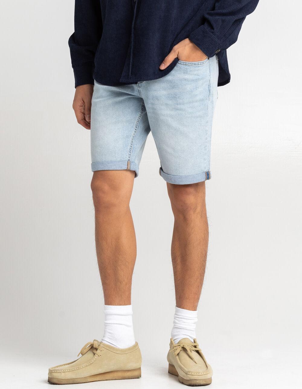 RSQ Mens Light Roll Cuff Denim Shorts - LIGHT WASH Product Image
