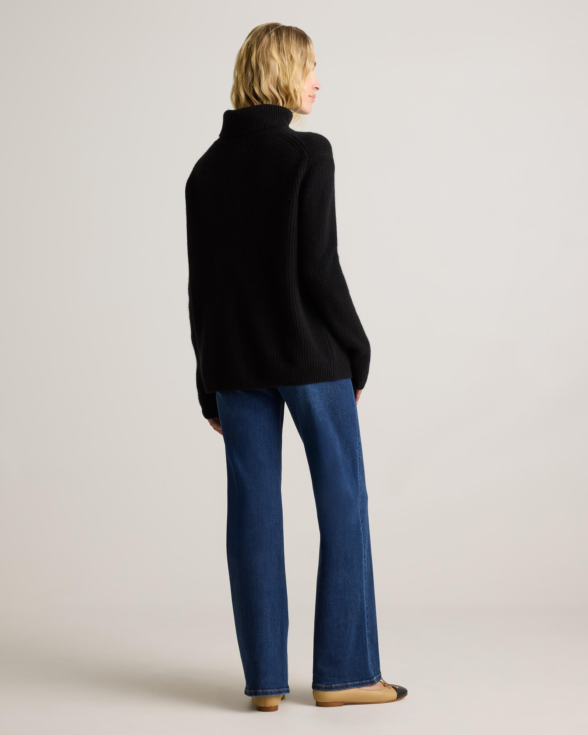 Quince | Women's Mongolian Cashmere Fisherman Turtleneck Sweater Size XL Product Image